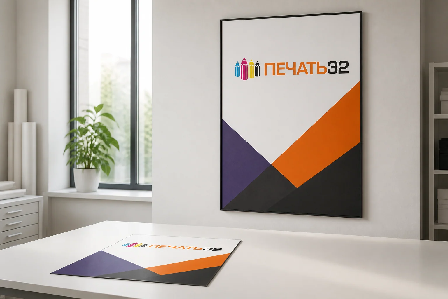 Большой постер с фирменной графикой ПЕЧАТЬ32